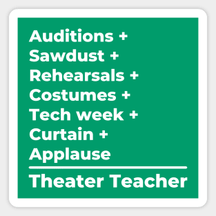 Theater Teacher Equation - white text Magnet